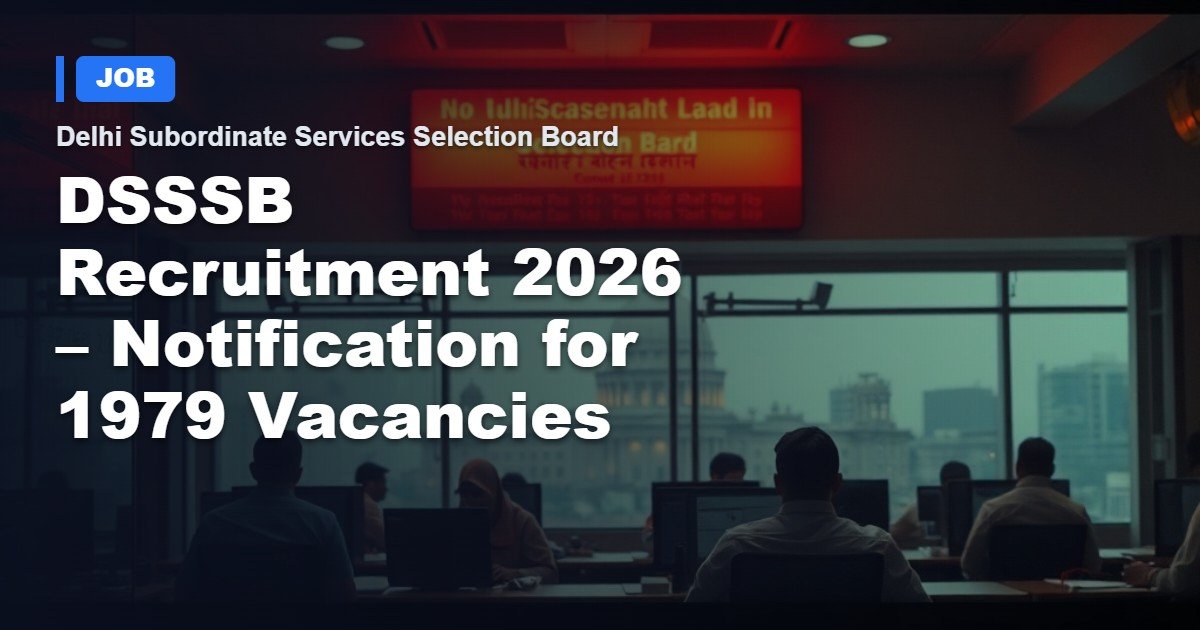 DSSSB Recruitment 2026 – 1979 Government Job Openings Now Available