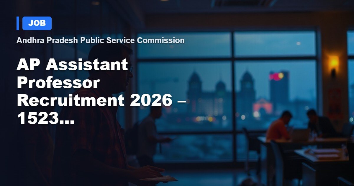 APPSC Assistant Professor Recruitment 2026 – 1523 Vacancies Offered