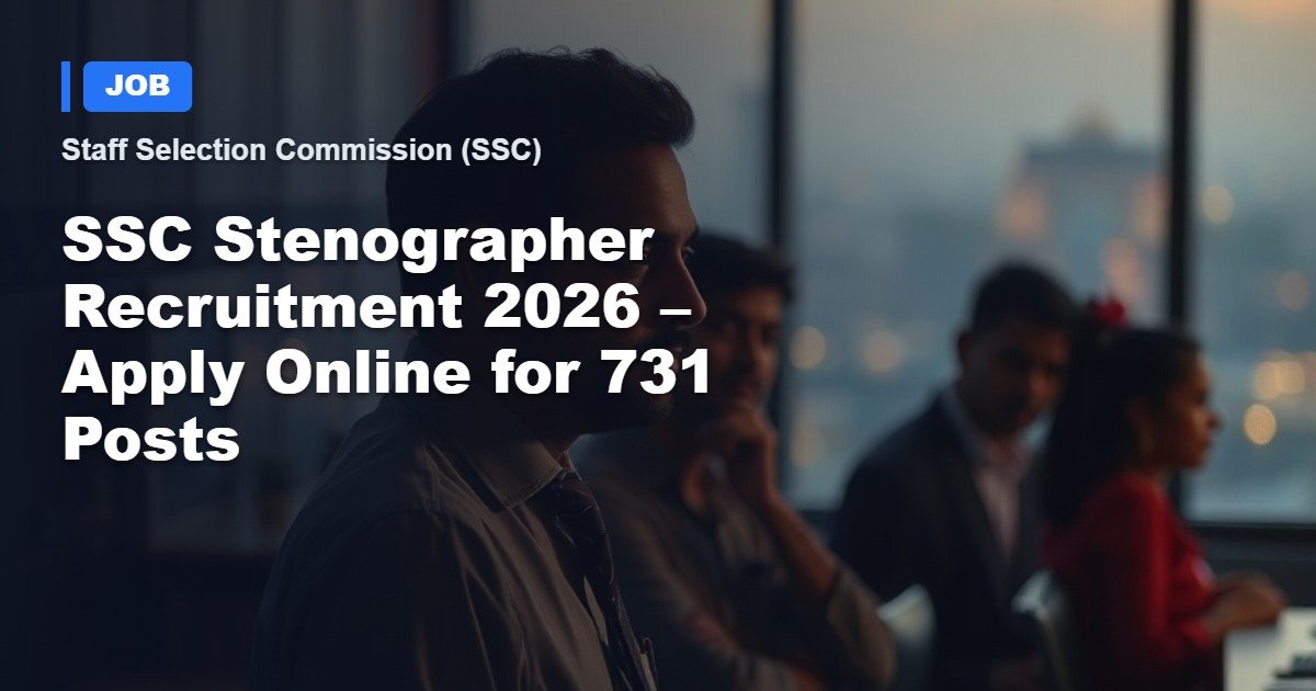 SSC Stenographer Recruitment 2026 – Apply Now for 731 Government Positions